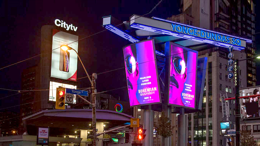 OUTFRONT Canada digital boards in Toronto.