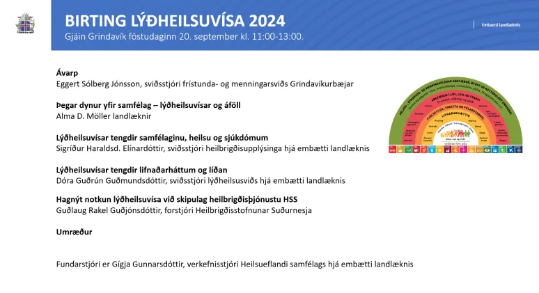 Mynd með frétt. Birting lýðheilsuvísa 2024