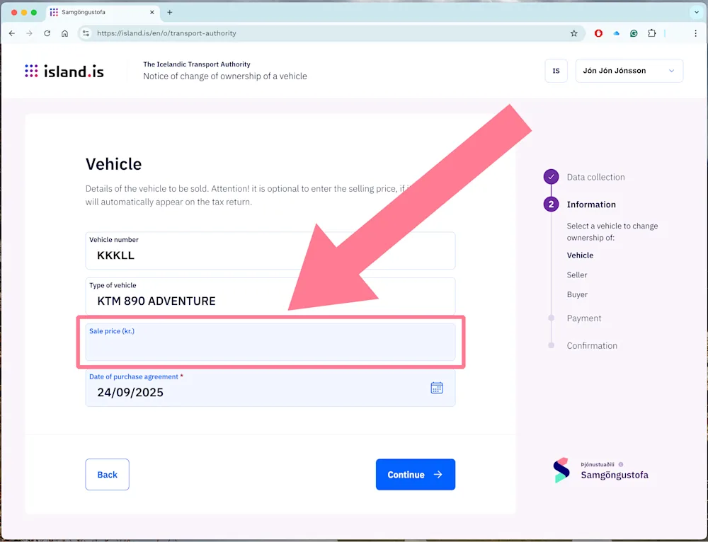 Electronic change of vehicle ownership - sale - image 12