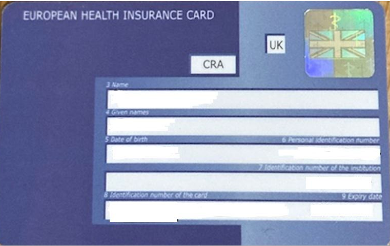 British EHIC cards