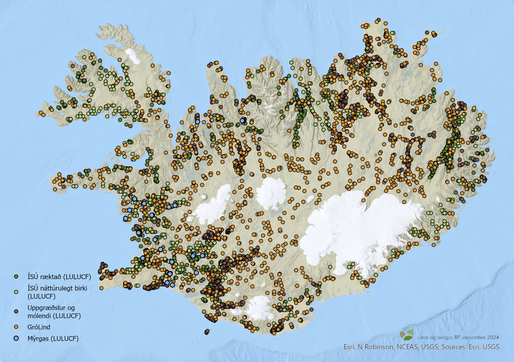 Monitoring plots of Land and Forest Iceland as of 2024