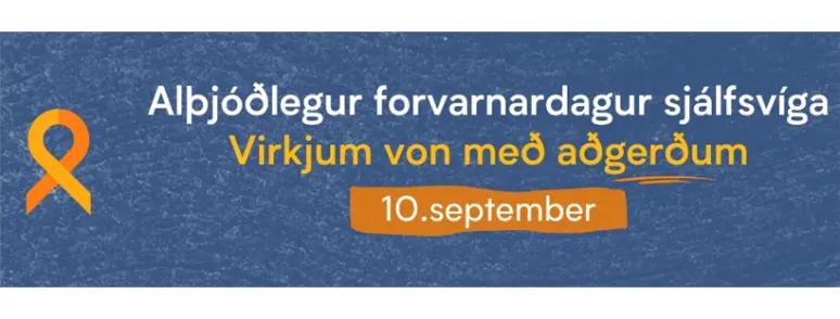 Alþjóðadagur sjálfsvígsforvarna. Banner.