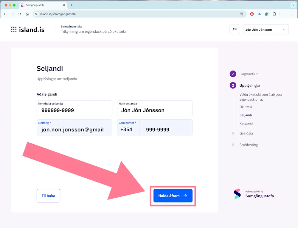 Rafræn eigendaskipti sala mynd 13
