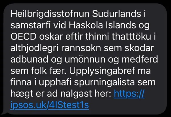 dæmi um sms