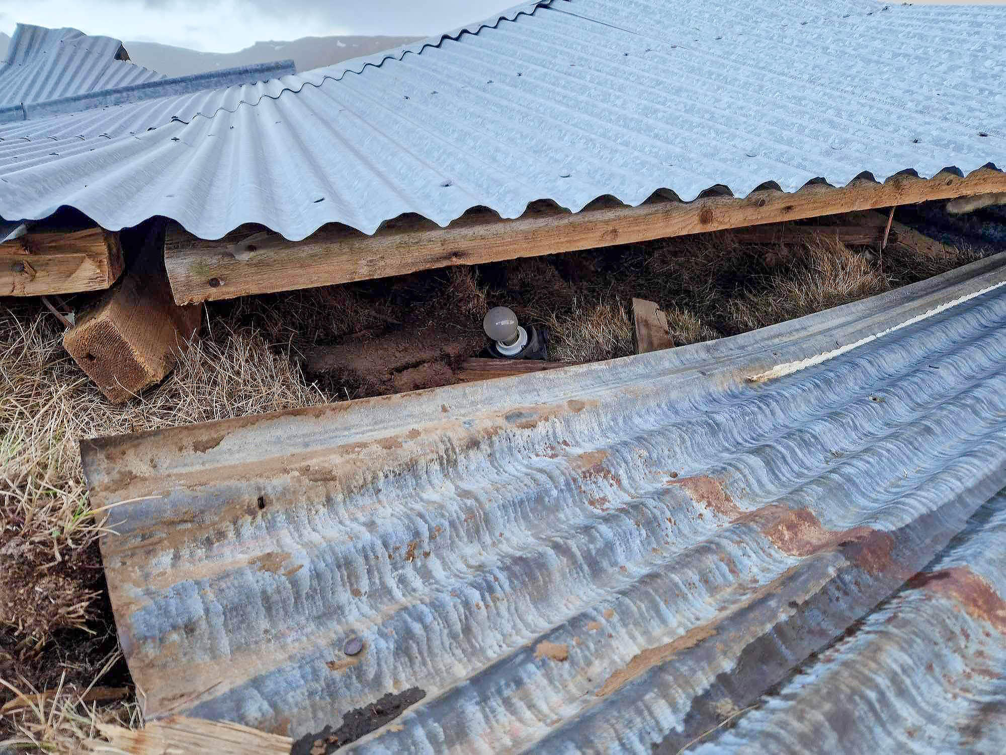 Shed blown over in Víðidalur-2