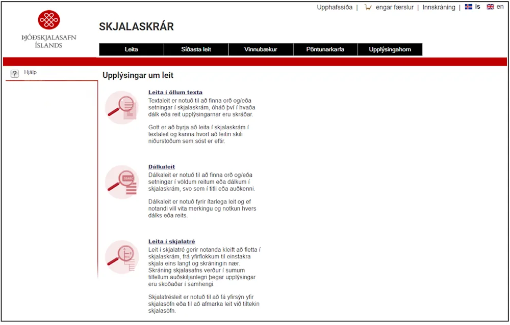 ScopeQuery skjalaskrá Þjóðskjalasafns