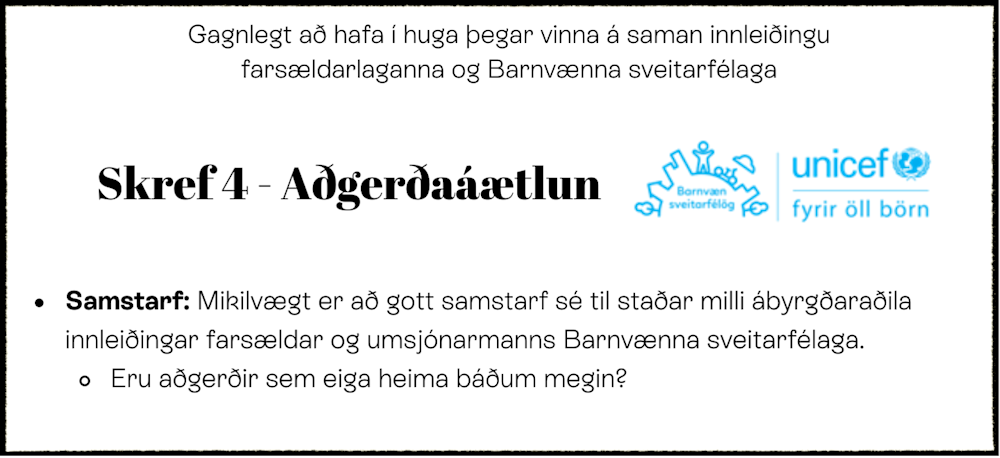 Skref 4 - Barnavæn sveitarfélög og farsældarlögin