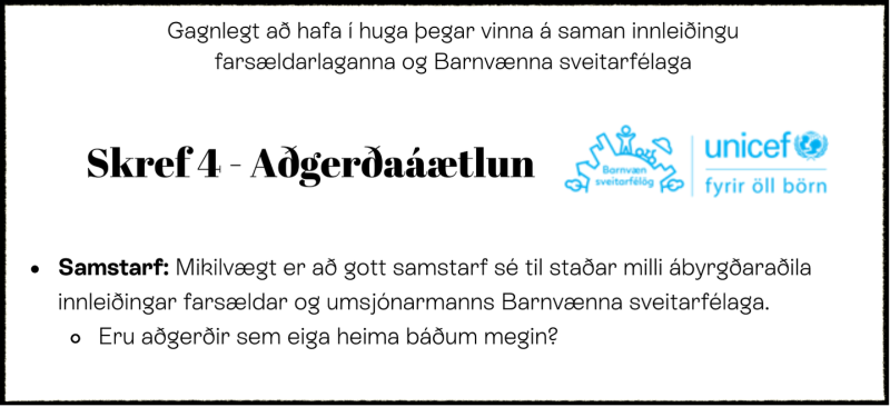 Skref 4 - Barnavæn sveitarfélög og farsældarlögin