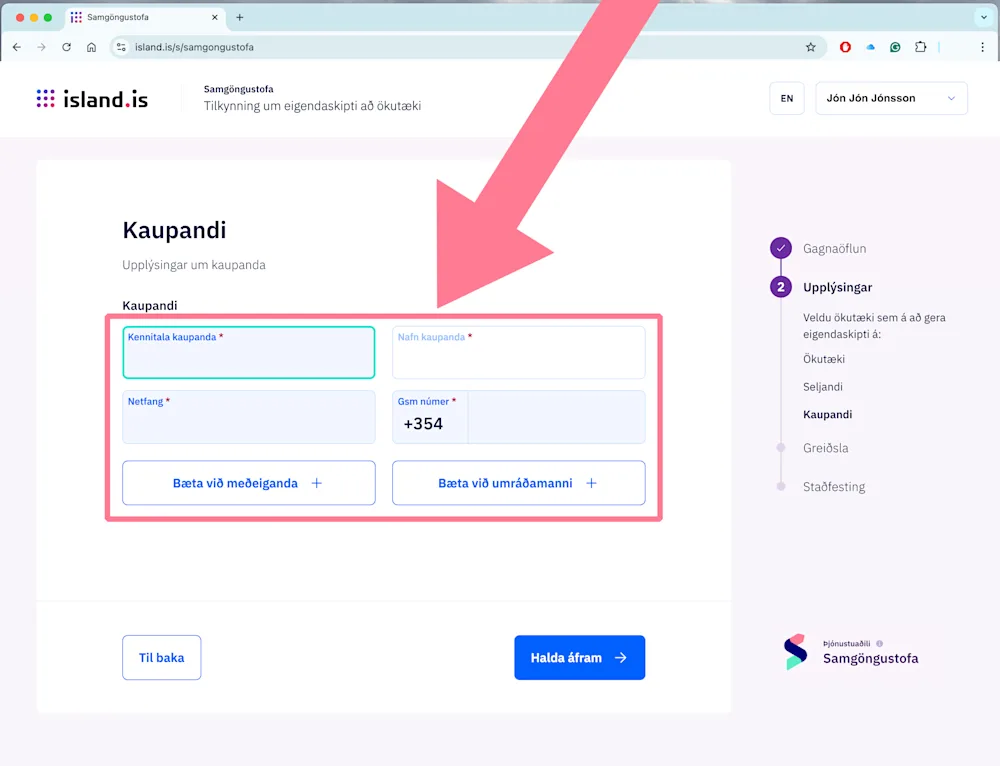Rafræn eigendaskipti sala mynd 14