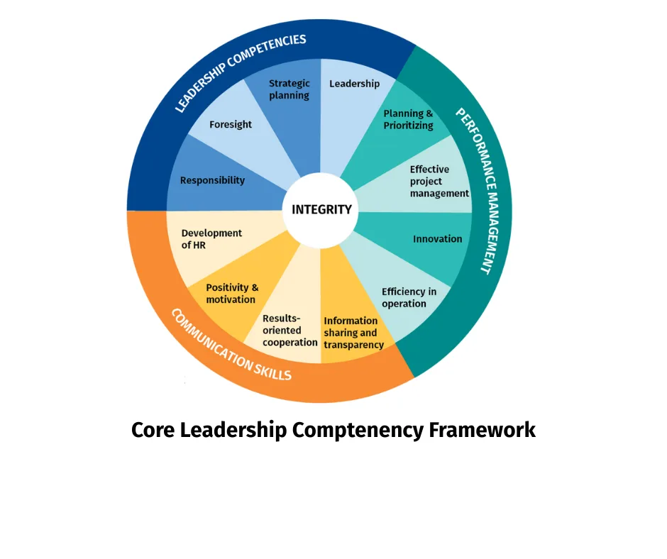 An image describing the competency components emphasized in the state's management policy.