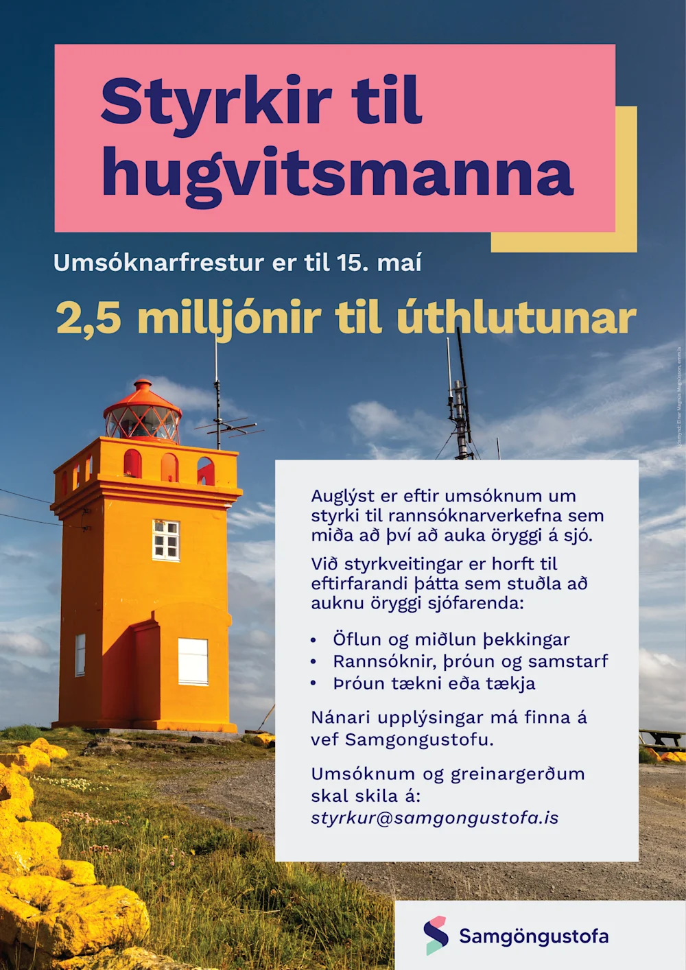 Styrkir til hugvitsmanna - veggspjald
