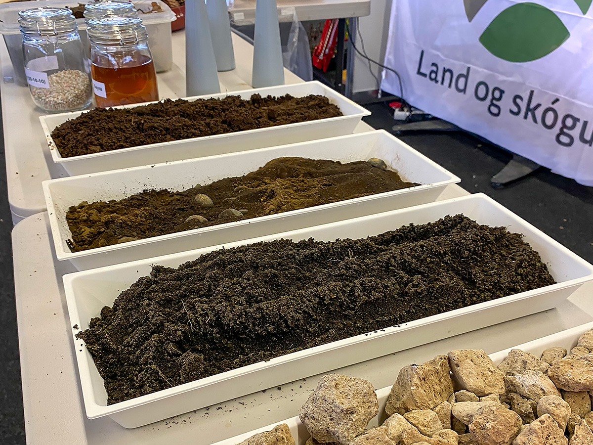 Soil and pumice samples. Photo: Bjarki Þór Kjartansson