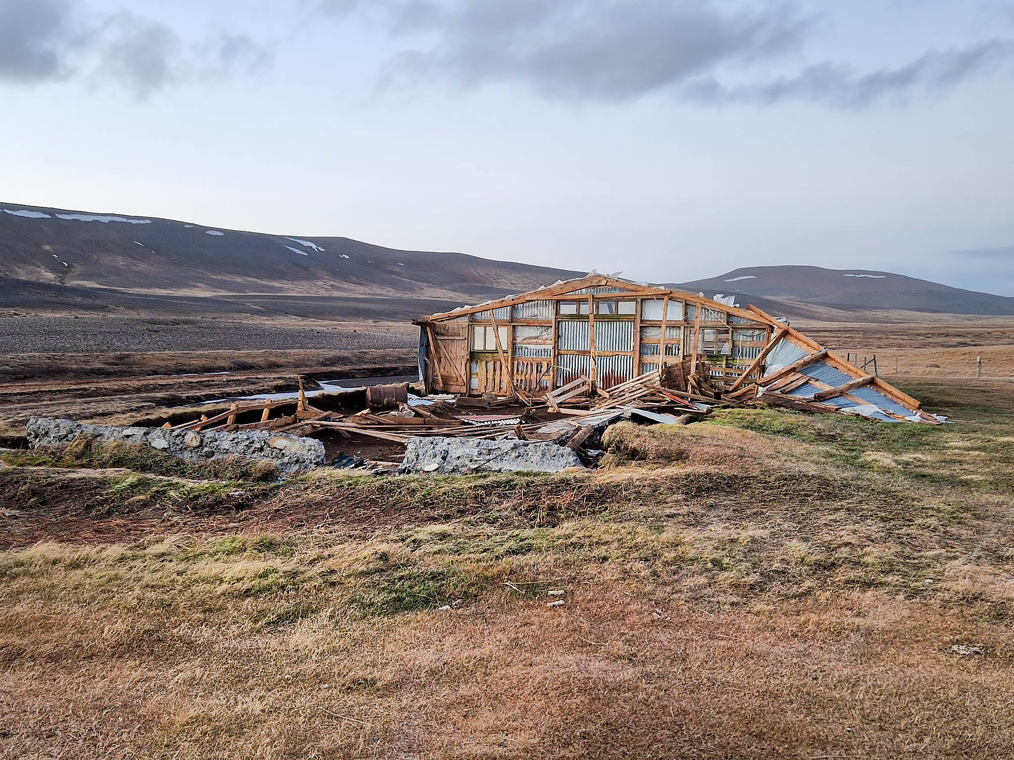 Shed blown over in Víðidalur-6