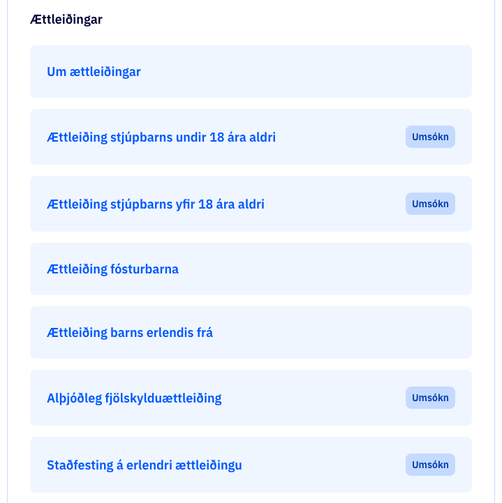 Aðskildar greinar - efnisstefna