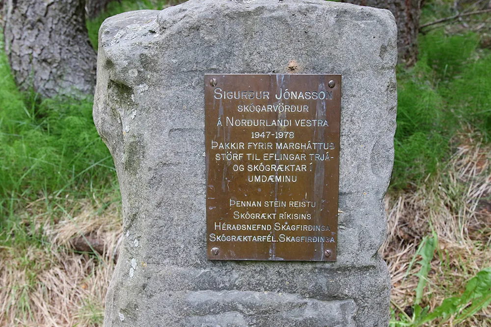 A memorial honoring forestry pioneer Sigurður Jónasson: Photo credits: Pétur Halldórsson