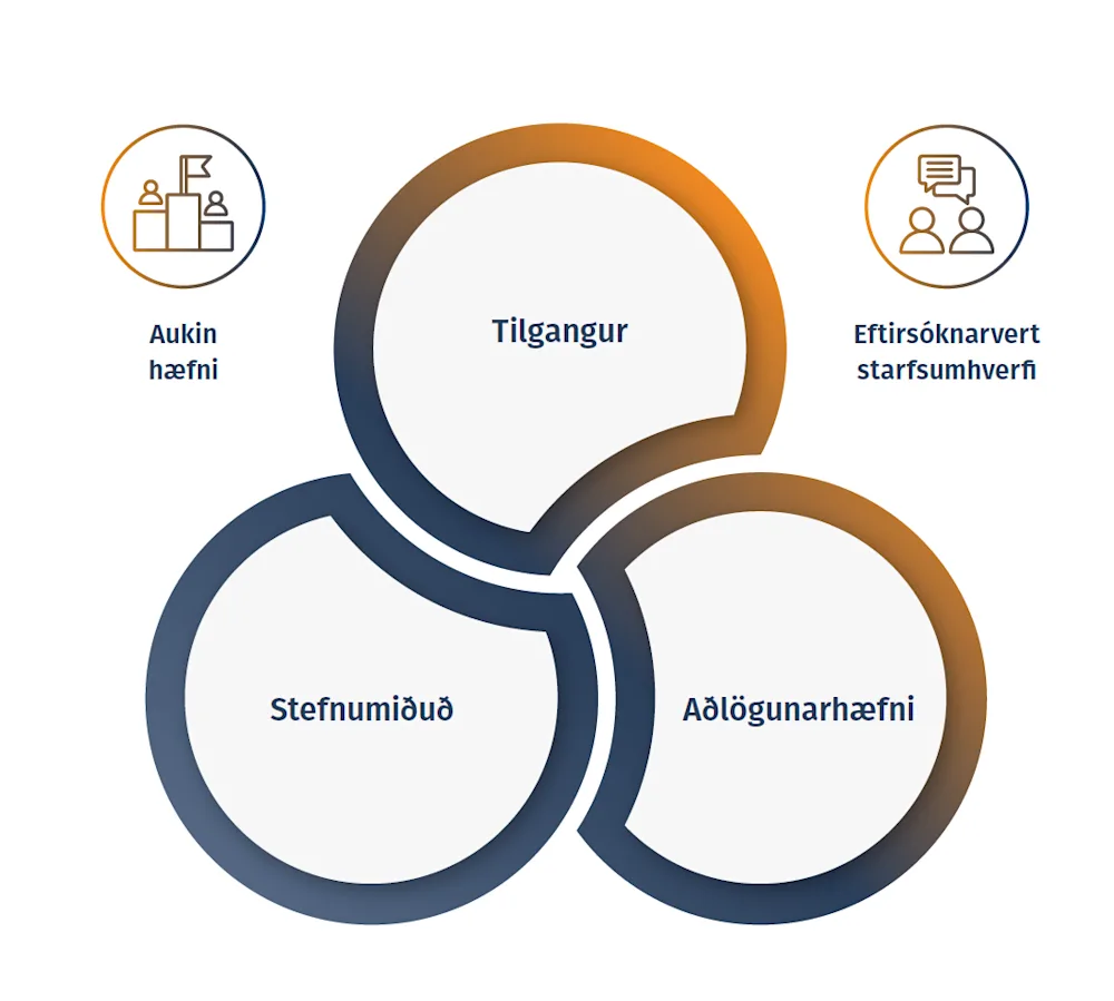Mynd sem lýsir áherslum í mannauðsmálum ríkisins