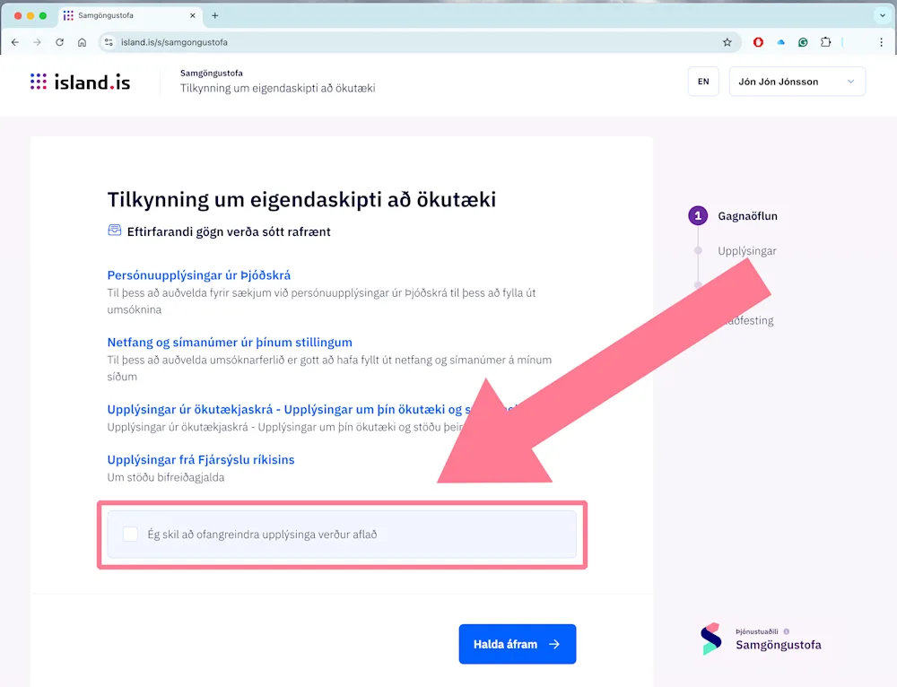 Rafræn eigendaskipti sala mynd 10
