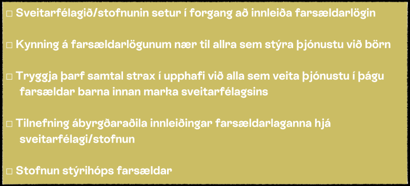 1. skref - varða í innleiðingahring farsældar