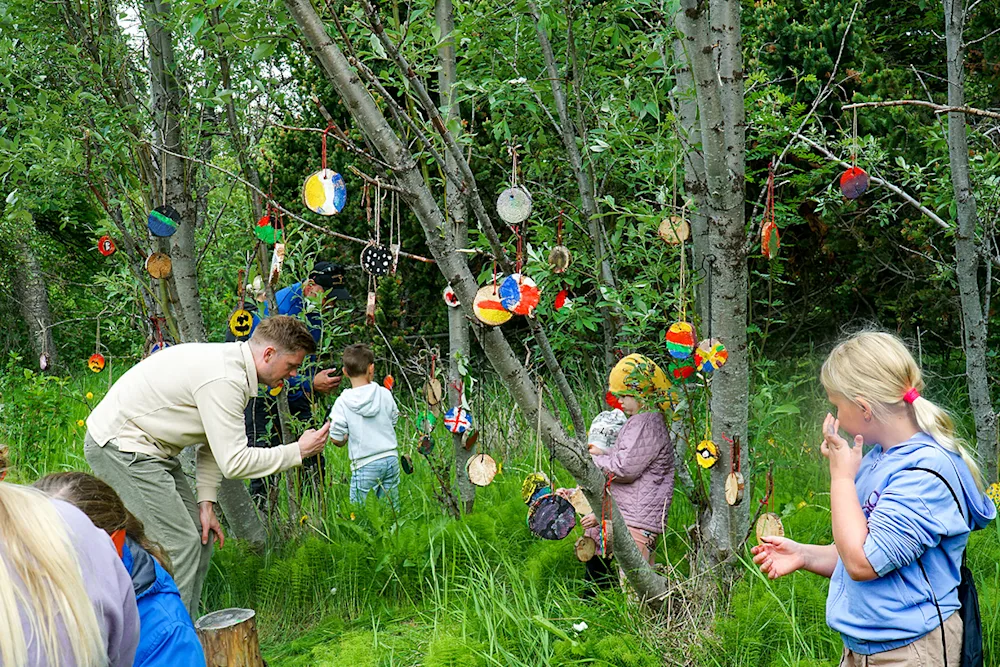 The Nature School organised recreational activities and puzzles for children for the children. Photo credits: Bergrún Arna Þorsteinsdóttir