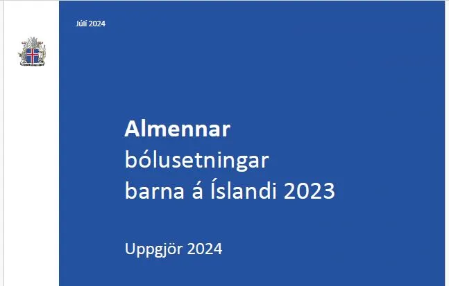 Mynd með frétt. Þátttaka í bólusetningum barna á Íslandi 2023.