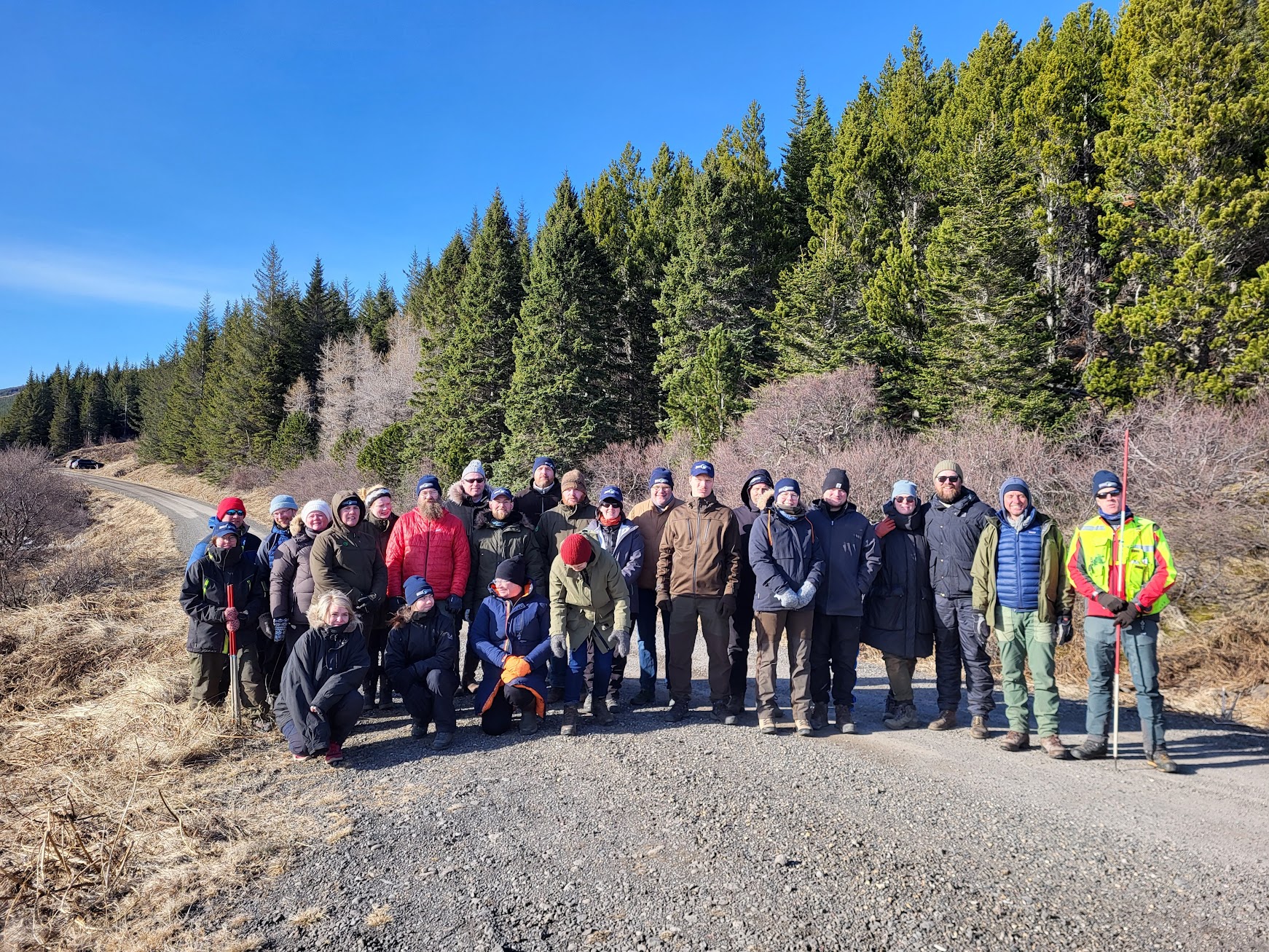 Thirty people attended the forest road construction course that took place in Hvanneyri and Skorradalur. Photo: Sigríður Hrefna Pálsdóttir