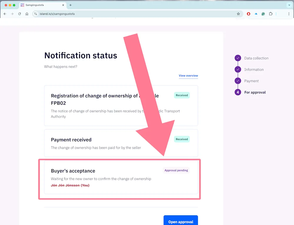 Electronic change of vehicle ownership - purchase - image 5