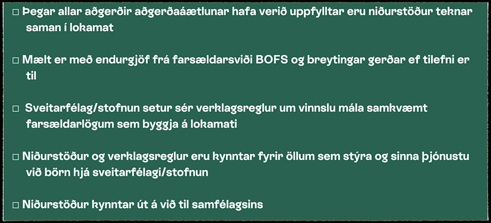 6. skref - varða í innleiðingarhring farsældar