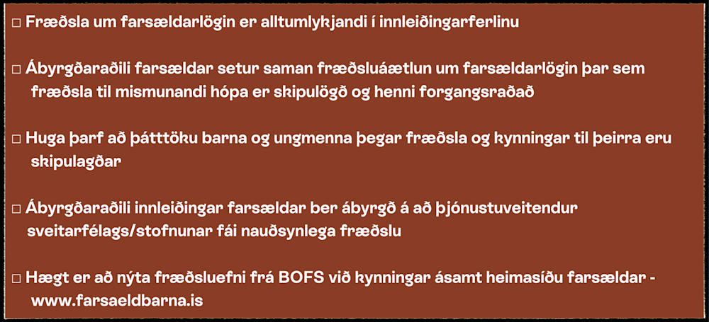 3. skref - varða í innleiðingarhring farsældar