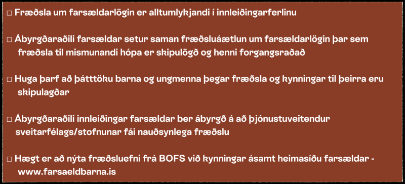 3. skref - varða í innleiðingarhring farsældar