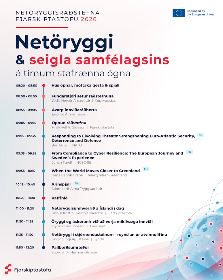 Netöryggisráðstefna Fjarskiptastofu 2026 - Dagskrá