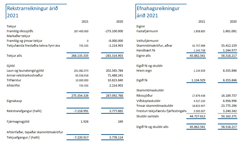 efnahagsreiningur 2021