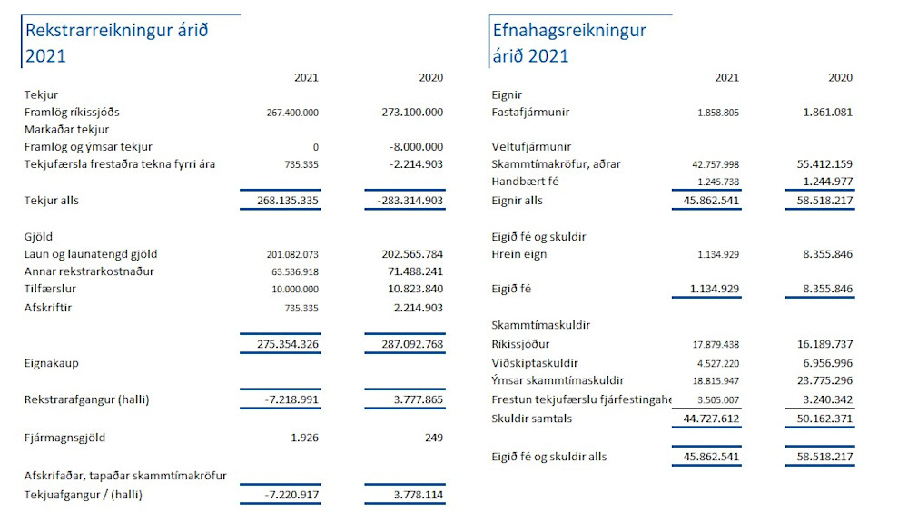 efnahagsreiningur 2021