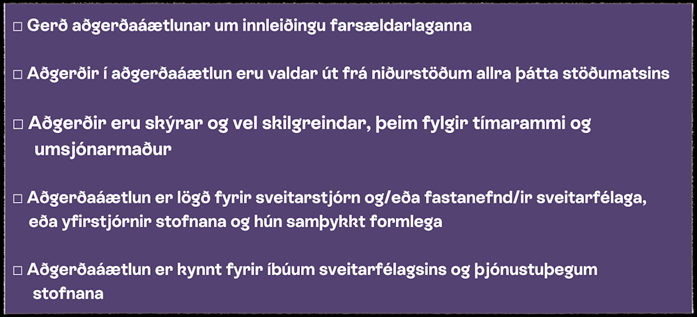 4. skref - varða í innleiðingarferli farsældar