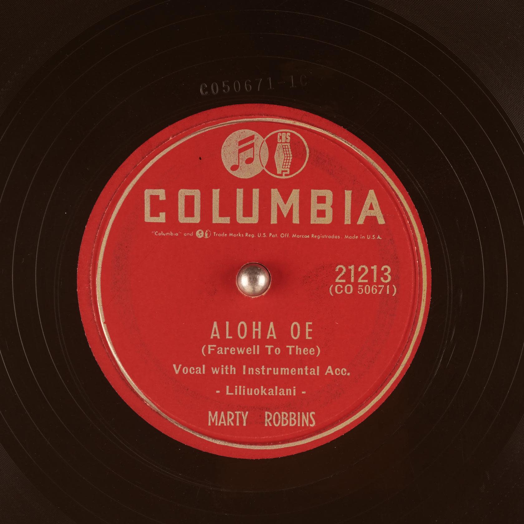 Cover Image for Marty Robbins - "Aloha Oe (Farewell to Thee)" (1954 Columbia) 