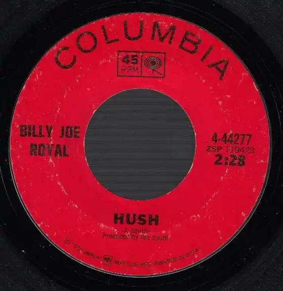 Cover Image for Billy Joe Royal - "Hush" (1967 Columbia)