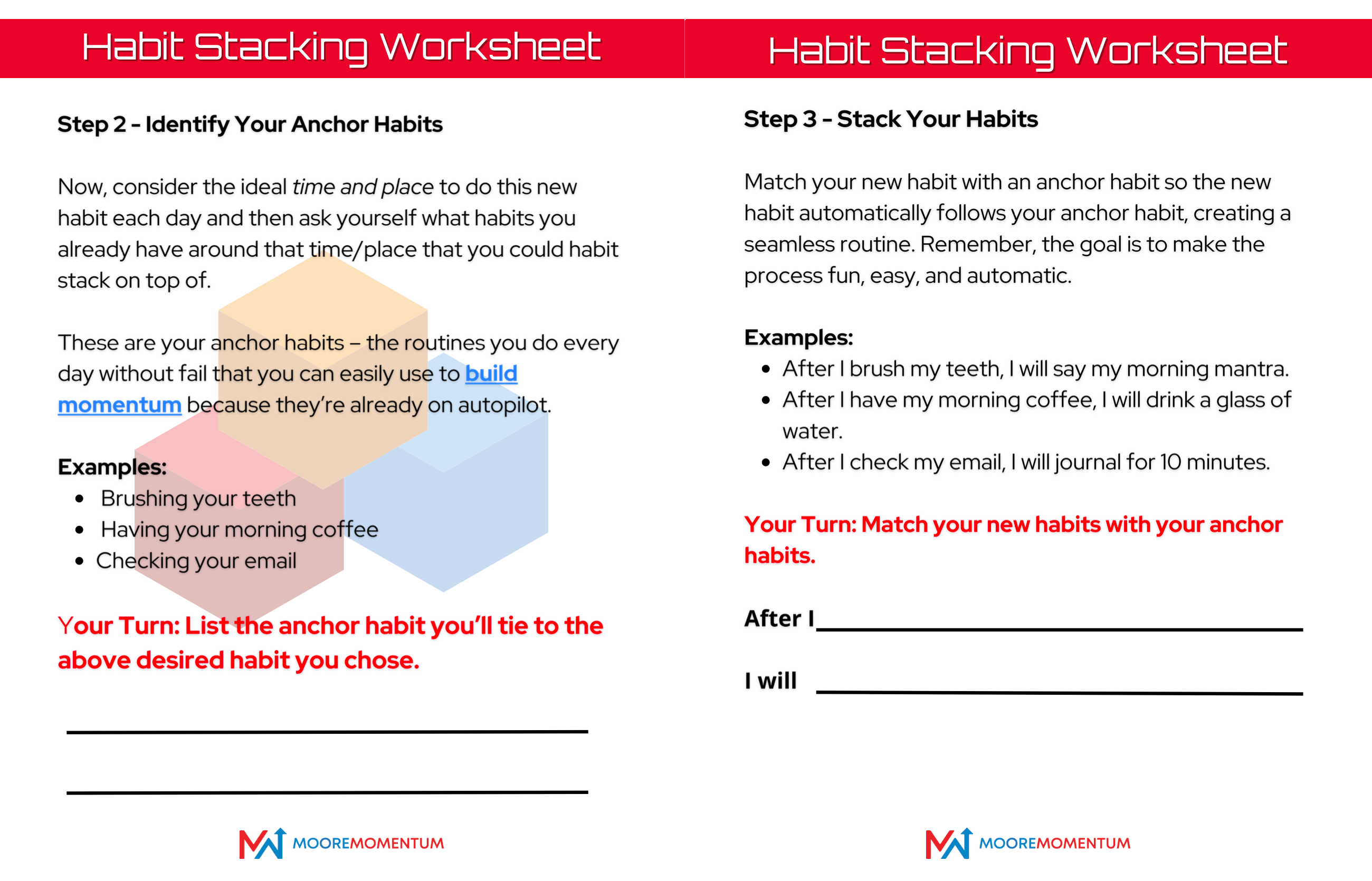 Habit Stacking PDF Sheet