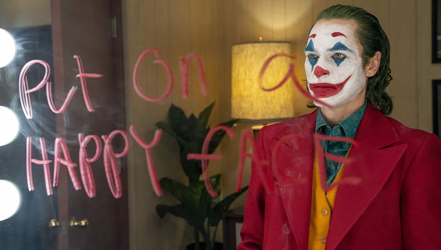 Joker with writing on the mirror