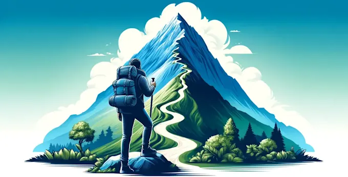 This image symbolizes the journey towards personal growth and overcoming challenges