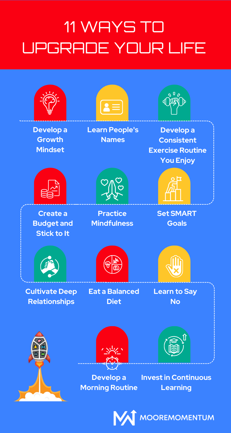11 ways to upgrade your life infographic