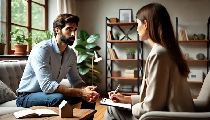 Life Coach taking session with a lady