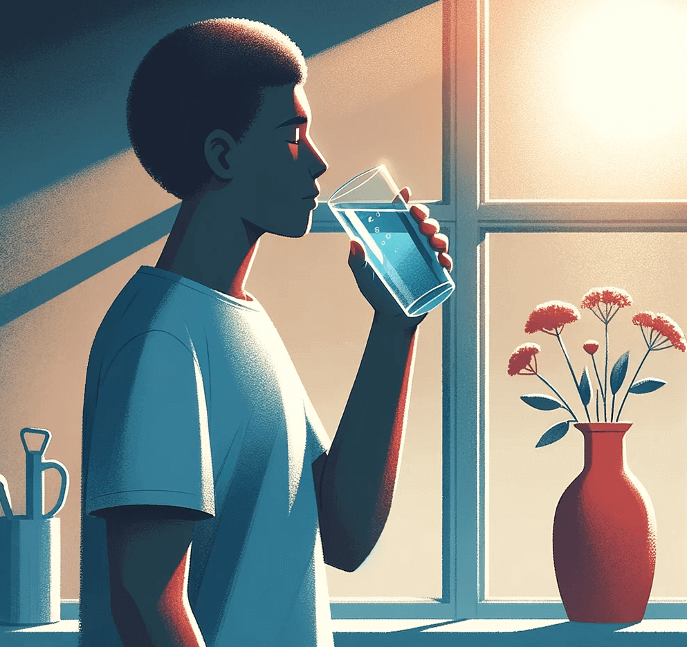 morning routine glass of water