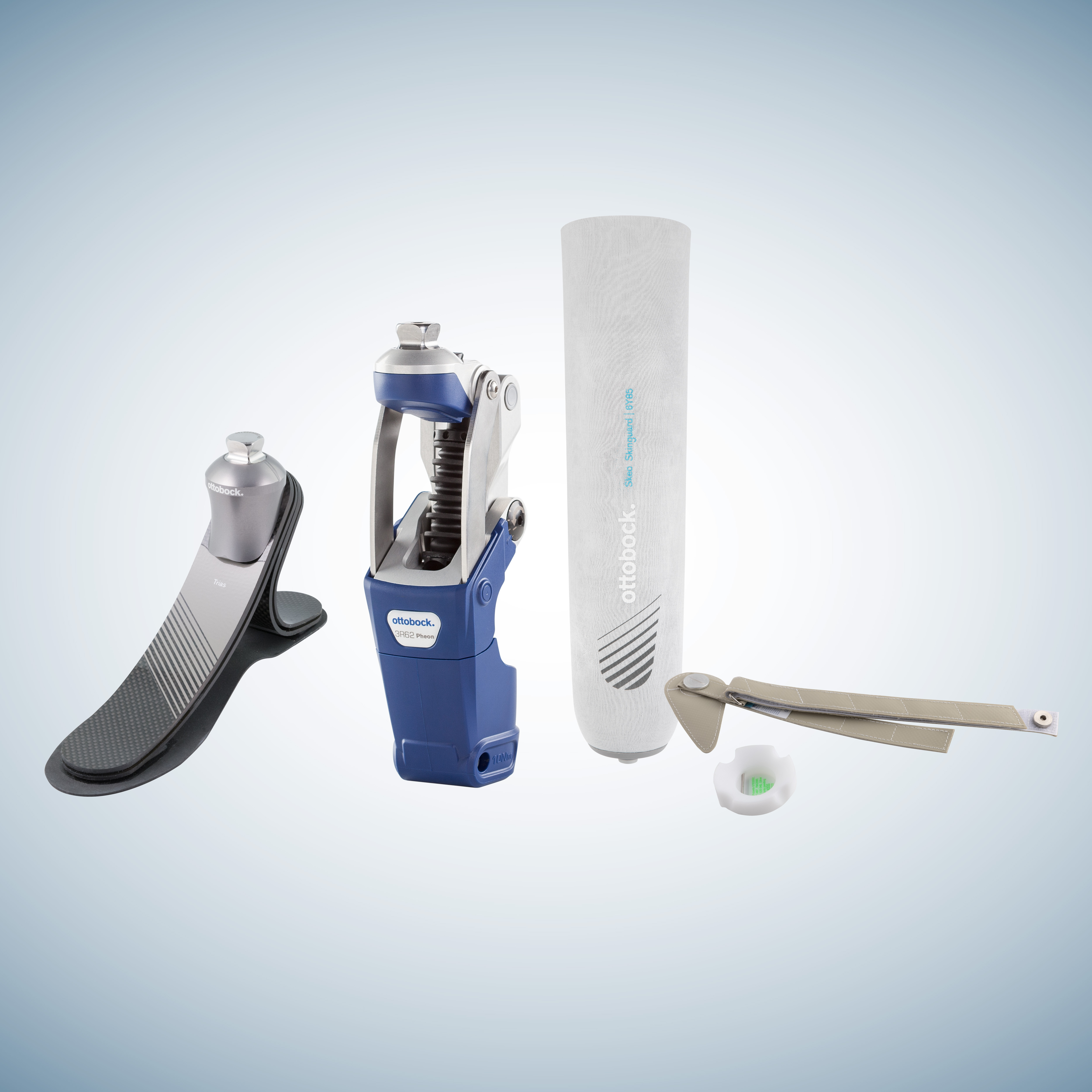 Ottobock Restore foot, Prosedo knee, and Skeo Skinguard liner with KISS suspension system.