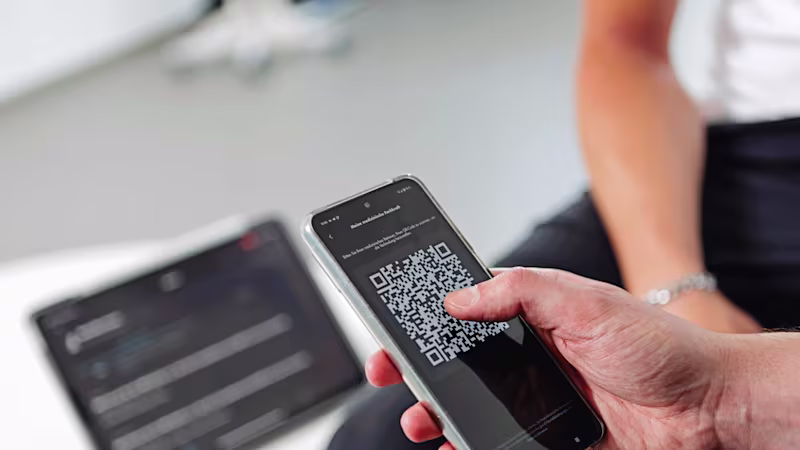 Close-up of the exopulse suit app for users.