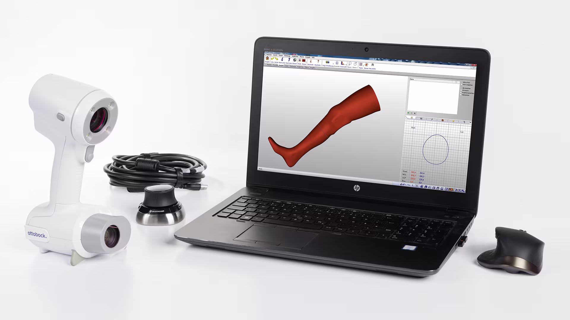 Modellierung von Orthesen und Prothesen am Computer mit der Software Vorum Canfit™ von Ottobock.