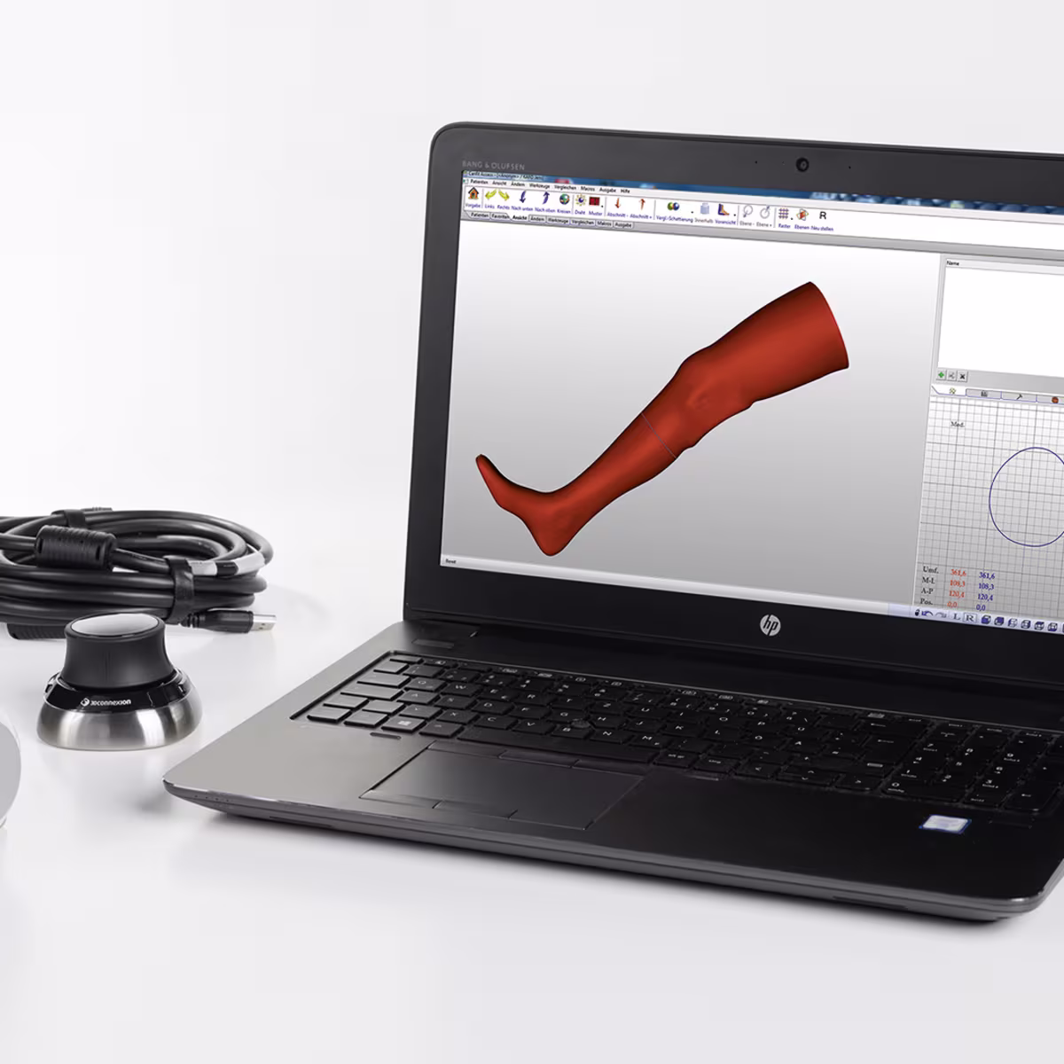 Modellierung von Orthesen und Prothesen am Computer mit der Software Vorum Canfit™ von Ottobock.