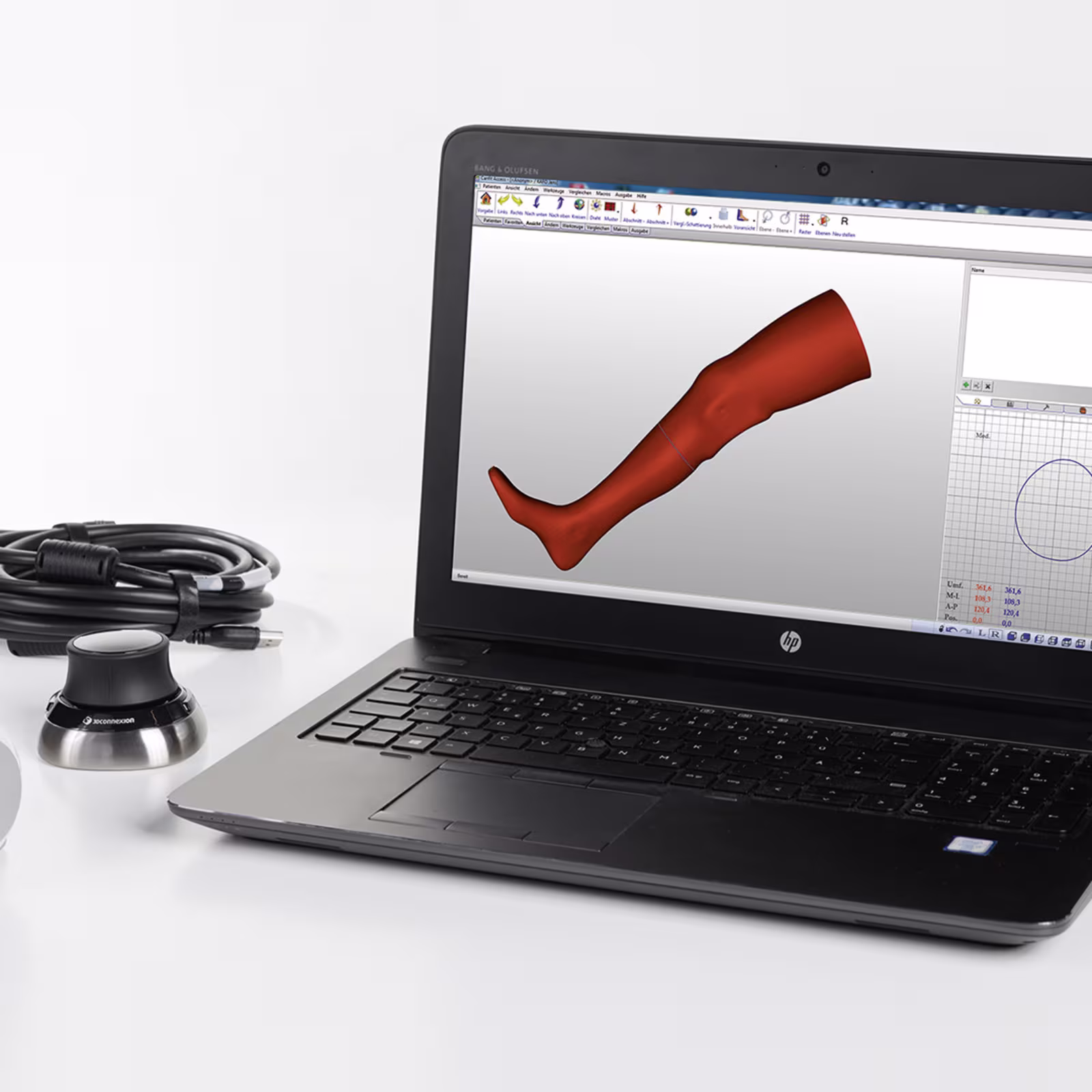 Modellierung von Orthesen und Prothesen am Computer mit der Software Vorum Canfit™ von Ottobock.