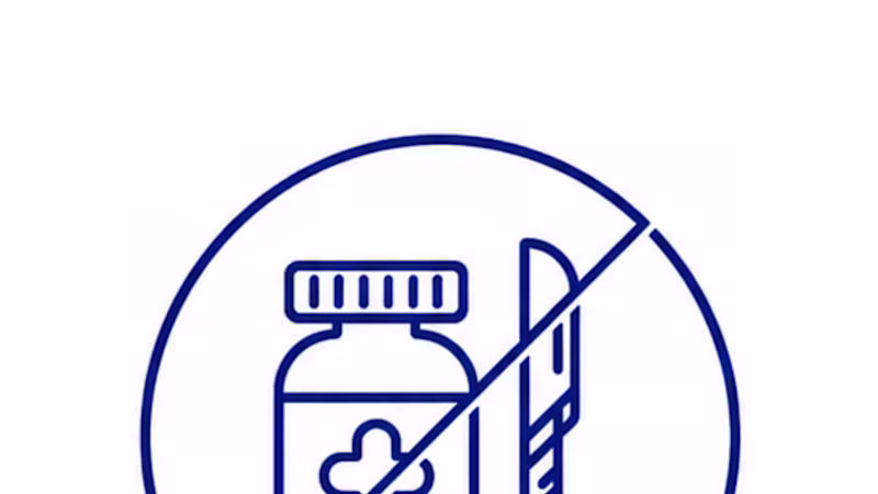 Illustration of medication and surgical tools beside the exopulse suit for children