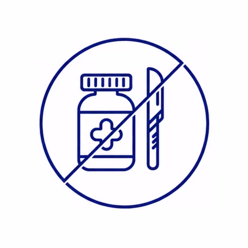 Illustration of medication and surgical tools beside the exopulse suit for children