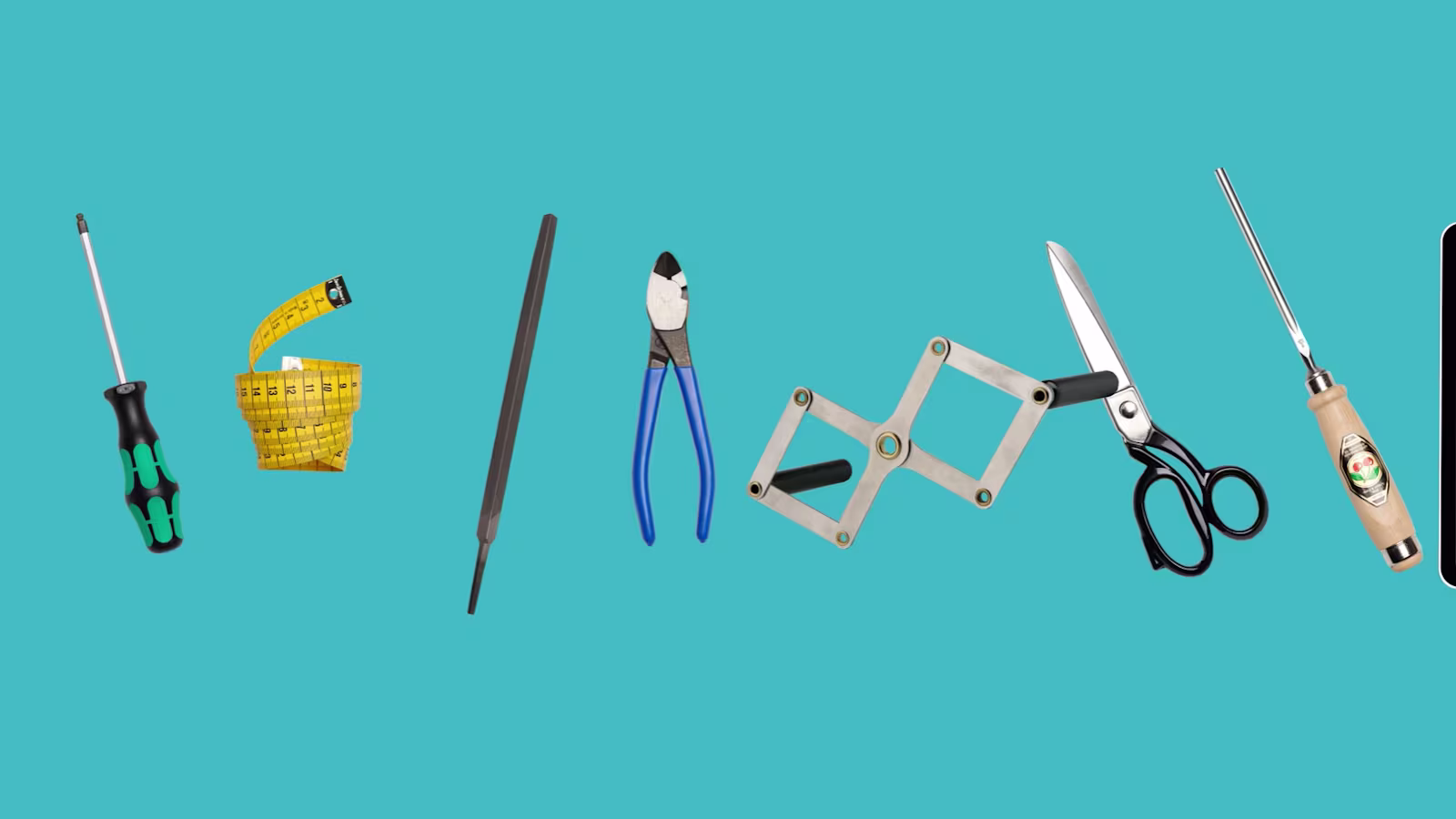 Es werden nebeneinander verschiedene Werkzeuge dargestellt.