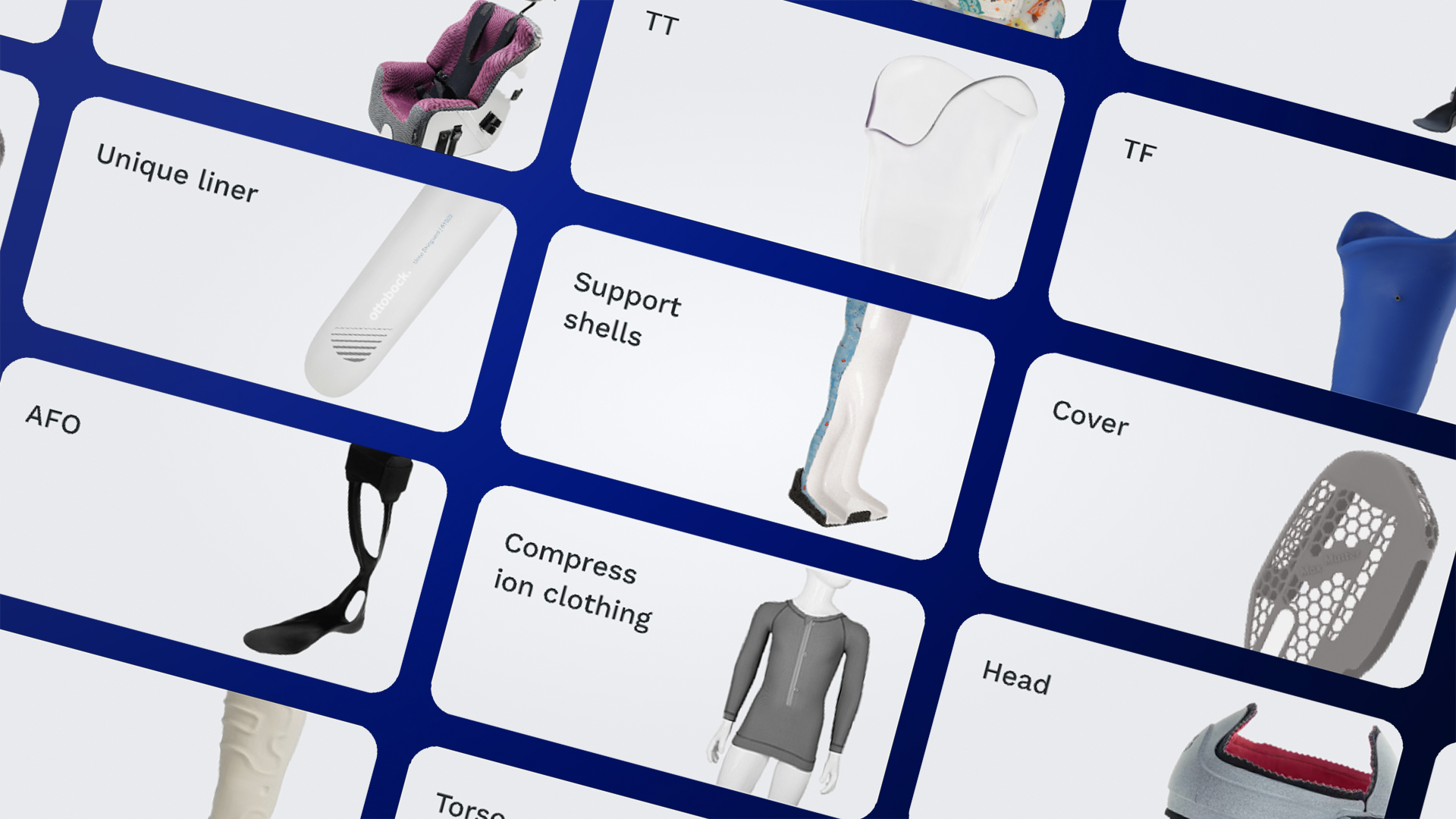 Stylized overview of the custom product catalog in custom fabrication.